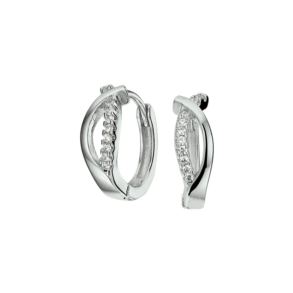 vDam Klapoorringen Zirkonia Zilver Gerhodineerd 1326991