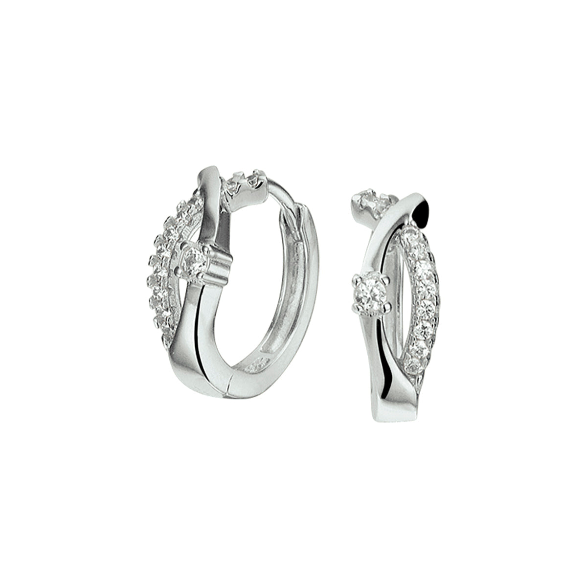 vDam Klapoorringen Zirkonia Zilver Gerhodineerd 1326992
