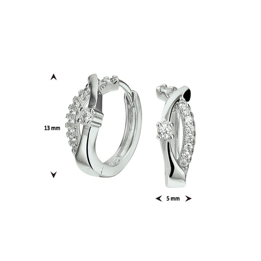 vDam Klapoorringen Zirkonia Zilver Gerhodineerd 1326992