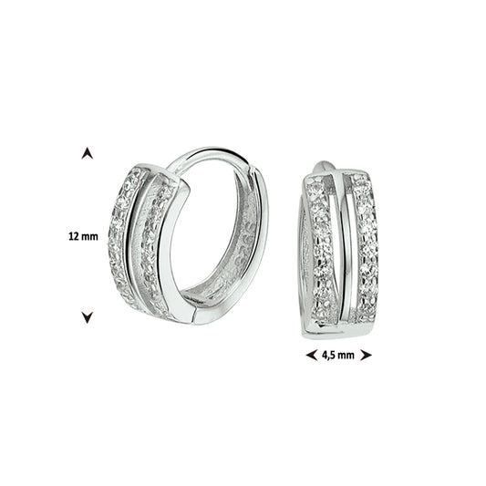 vDam Klapoorringen Zirkonia Zilver Gerhodineerd 1326994