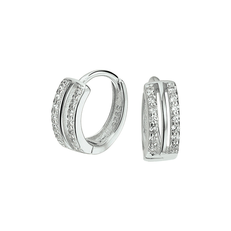 vDam Klapoorringen Zirkonia Zilver Gerhodineerd 1326994