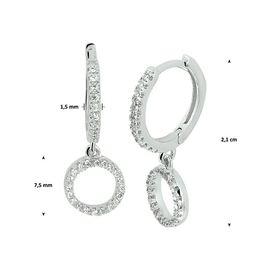 vDam Klapoorringen Zirkonia Zilver Gerhodineerd 1328362