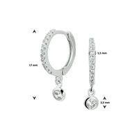 vDam Klapoorringen Zirkonia Zilver Gerhodineerd 1328364