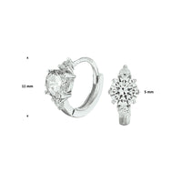 vDam Klapoorringen Zirkonia Zilver Gerhodineerd 1329093