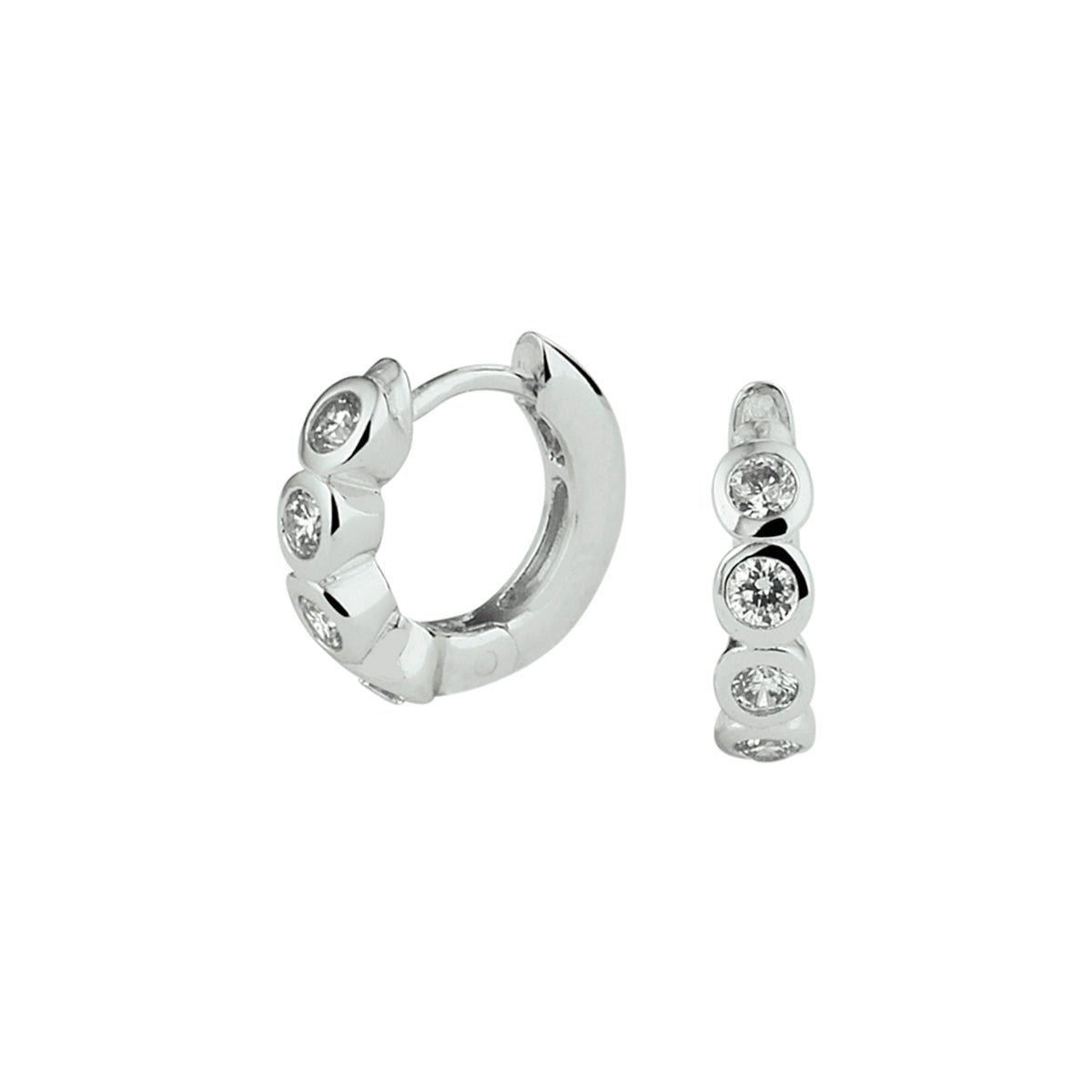 vDam Klapoorringen Zirkonia Zilver Gerhodineerd 1329345