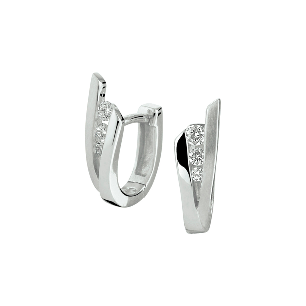 vDam Klapoorringen Zirkonia Zilver Gerhodineerd 1330150