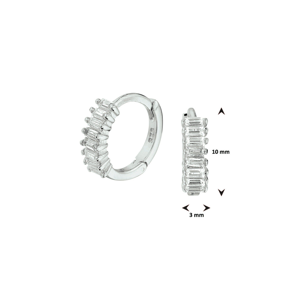 vDam Klapoorringen Zirkonia Zilver Gerhodineerd 1331969