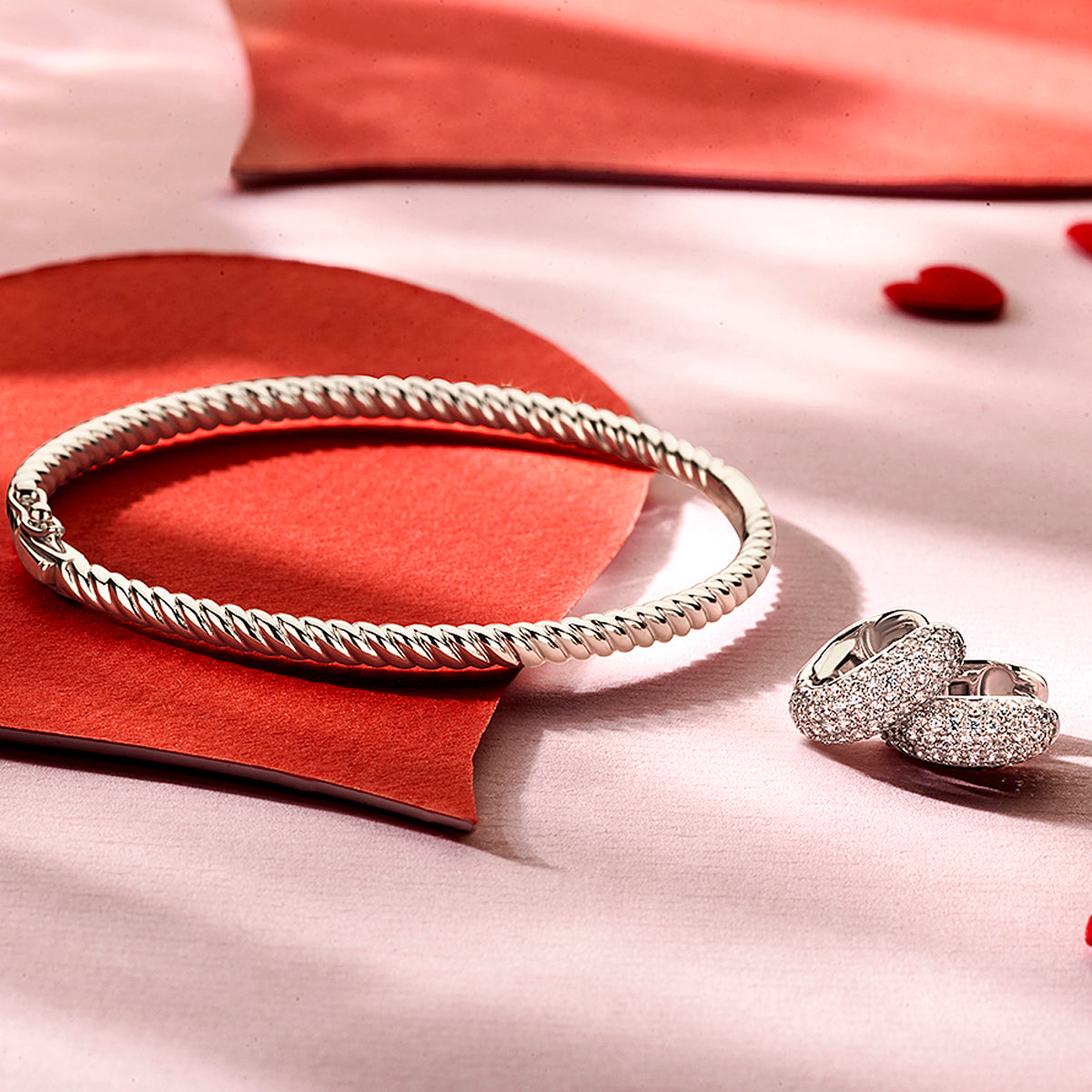 vDam Klapoorringen Zirkonia Zilver Gerhodineerd 1333513