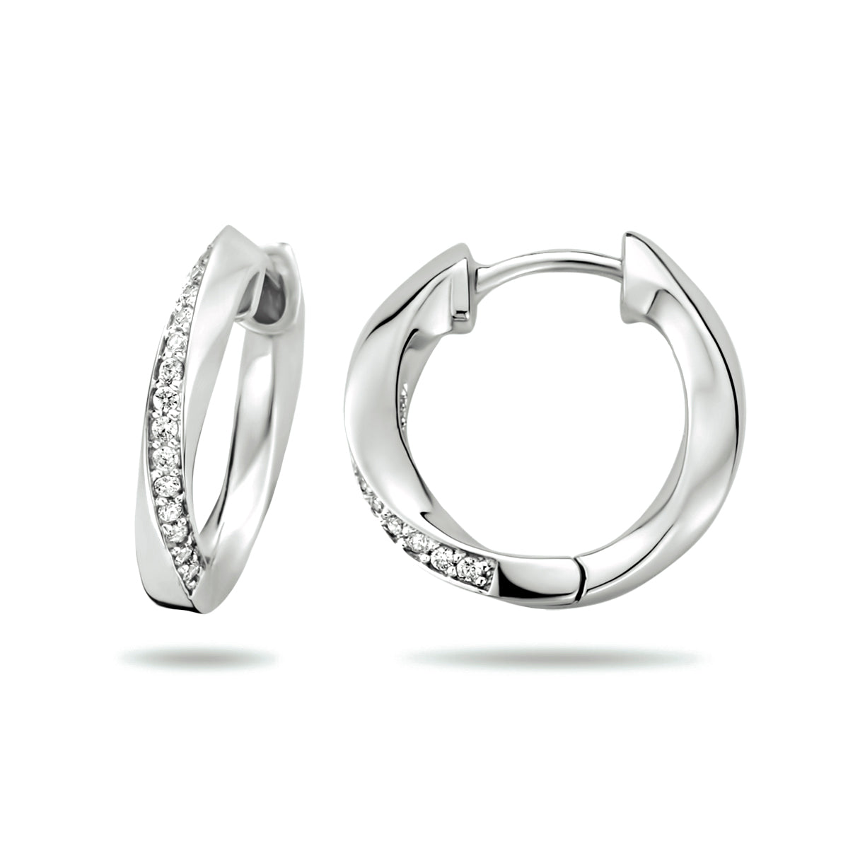 vDam Klapoorringen Zirkonia Zilver Gerhodineerd 1333626