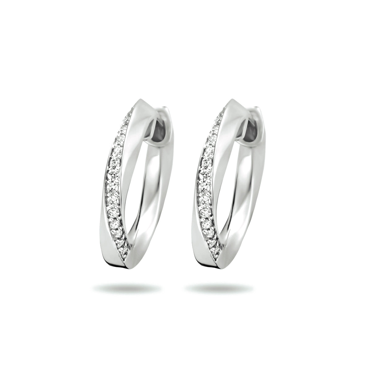 vDam Klapoorringen Zirkonia Zilver Gerhodineerd 1333626