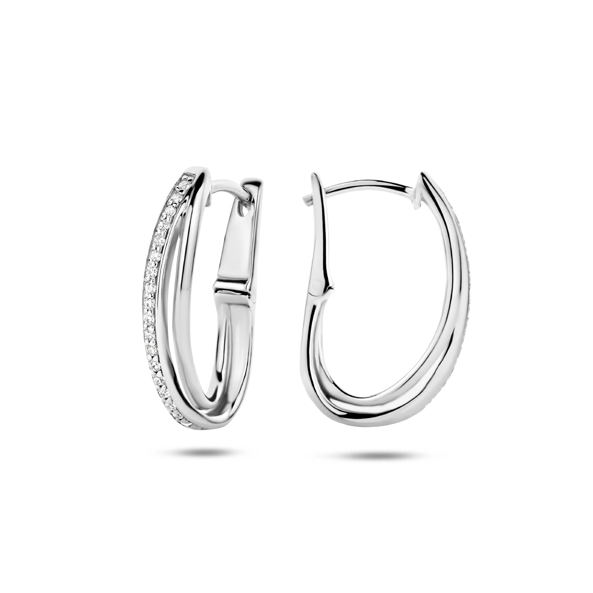 vDam Klapoorringen Zirkonia Zilver Gerhodineerd 1334801