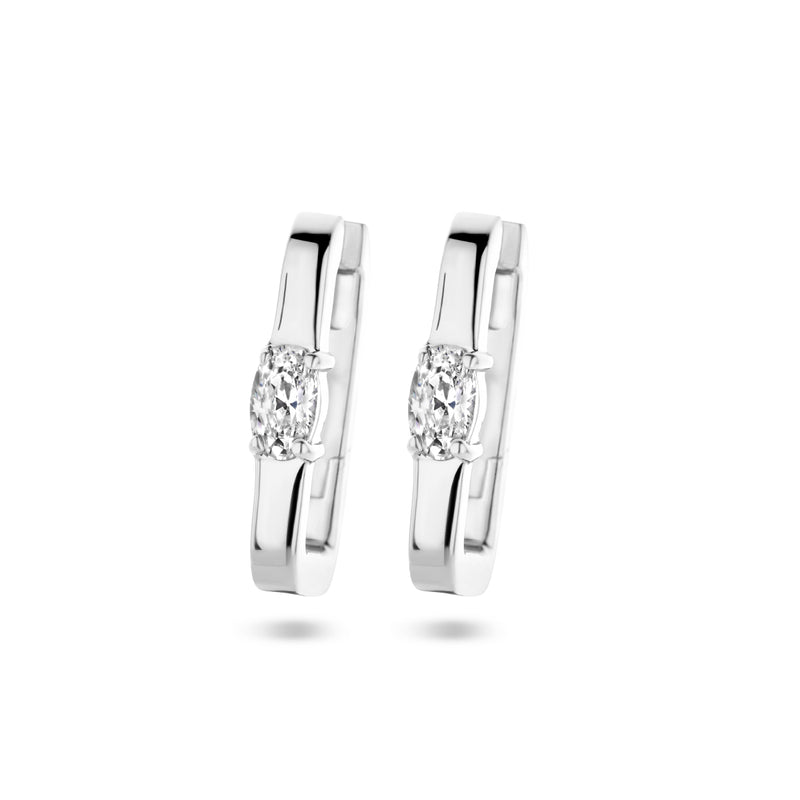 vDam Klapoorringen Zirkonia Zilver Gerhodineerd 1335701