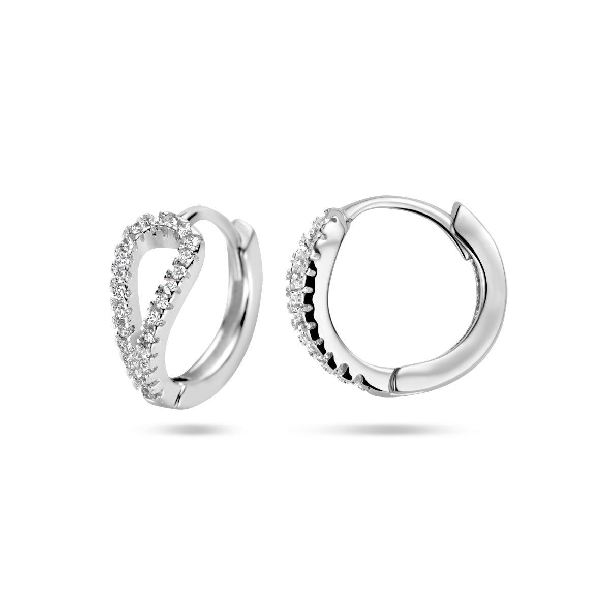 vDam Klapoorringen Zirkonia Zilver Gerhodineerd 1336318