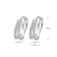 vDam Klapoorringen Zirkonia Zilver Gerhodineerd 1336837