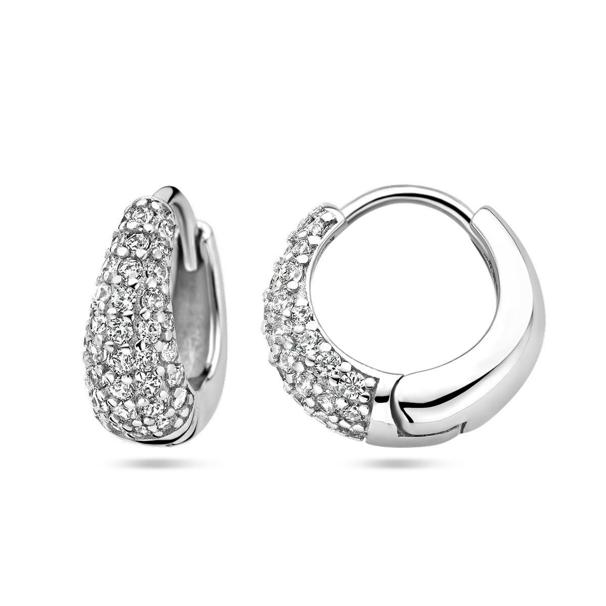 vDam Klapoorringen Zirkonia Zilver Gerhodineerd 1337697