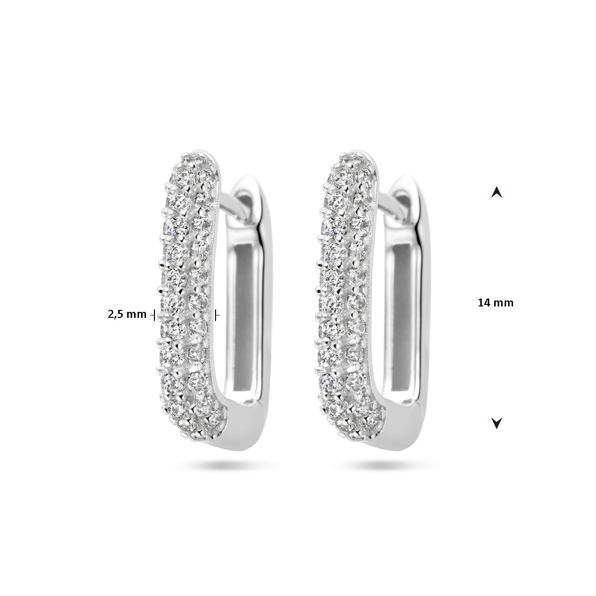 vDam Klapoorringen Zirkonia Zilver Gerhodineerd 1337788