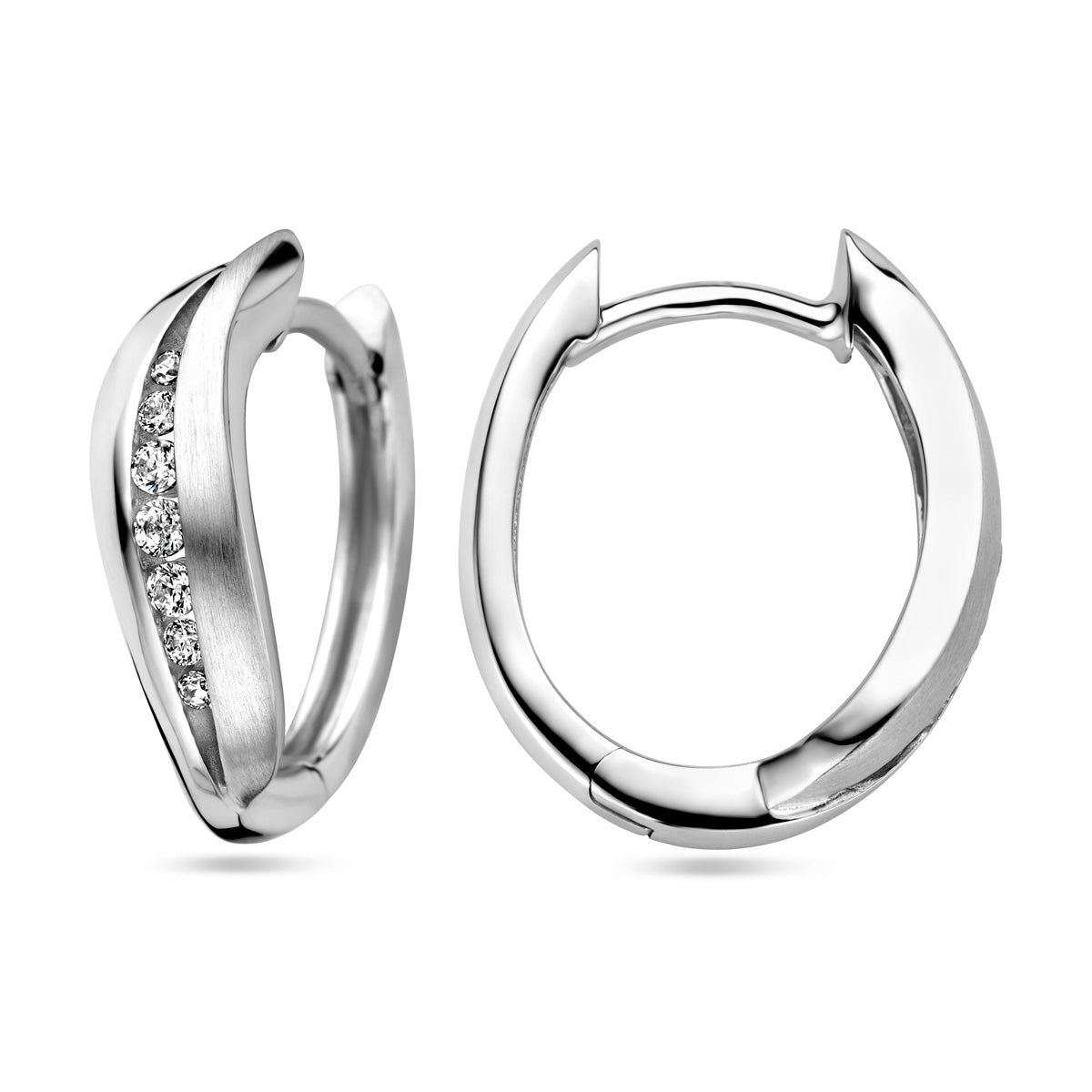 vDam Klapoorringen Zirkonia Zilver Gerhodineerd 1338037