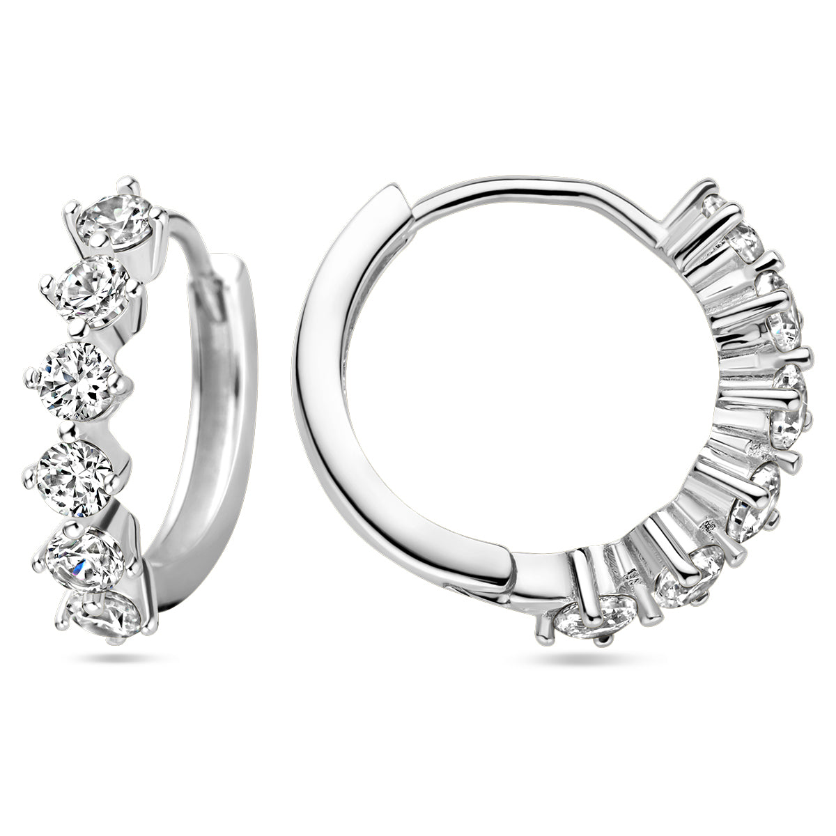 vDam Klapoorringen Zirkonia Zilver Gerhodineerd 1338053