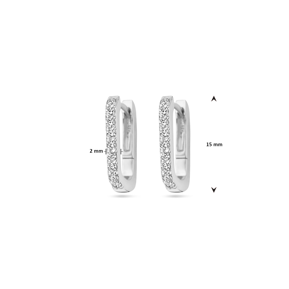 vDam Klapoorringen Zirkonia Zilver Gerhodineerd 1338314