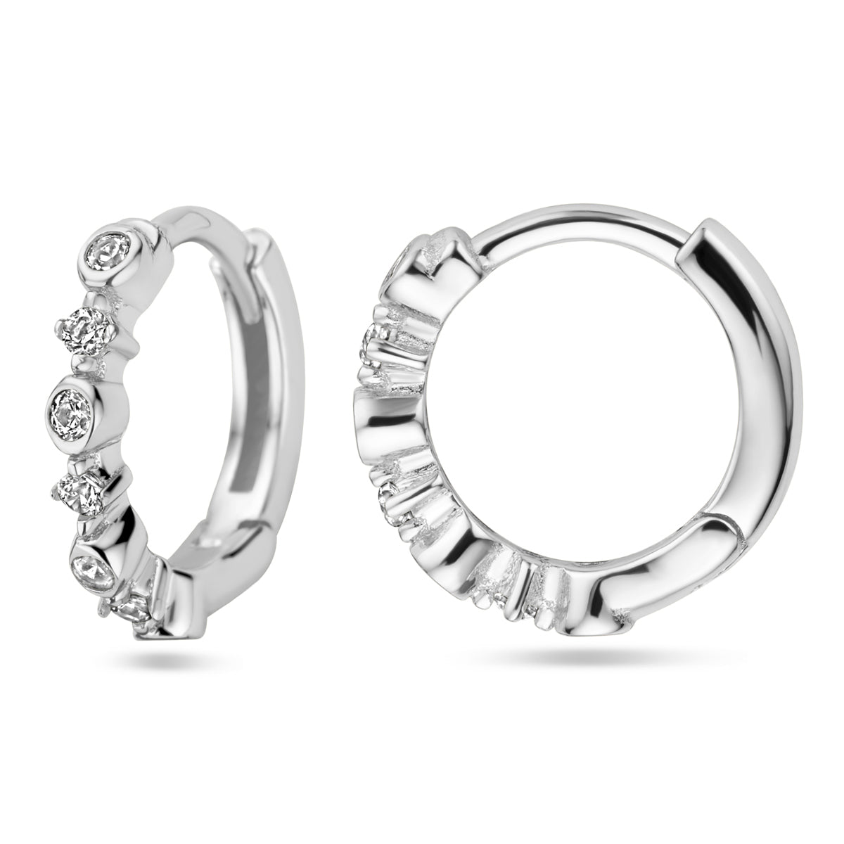 vDam Klapoorringen Zirkonia Zilver Gerhodineerd 1338452