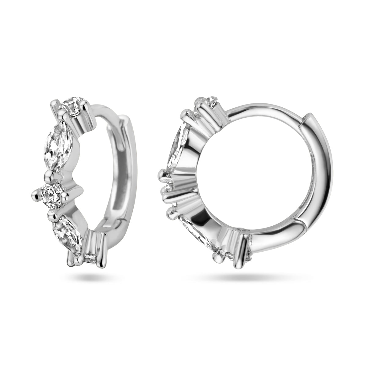 vDam Klapoorringen Zirkonia Zilver Gerhodineerd 1338455
