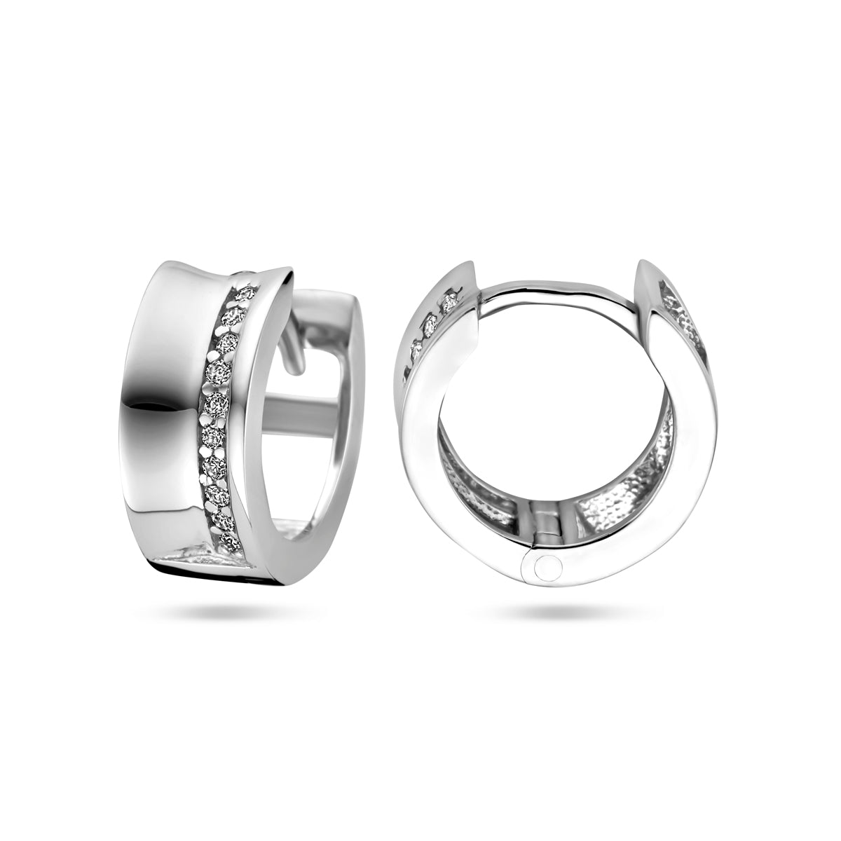 vDam Klapoorringen Zirkonia Zilver Gerhodineerd 1338503