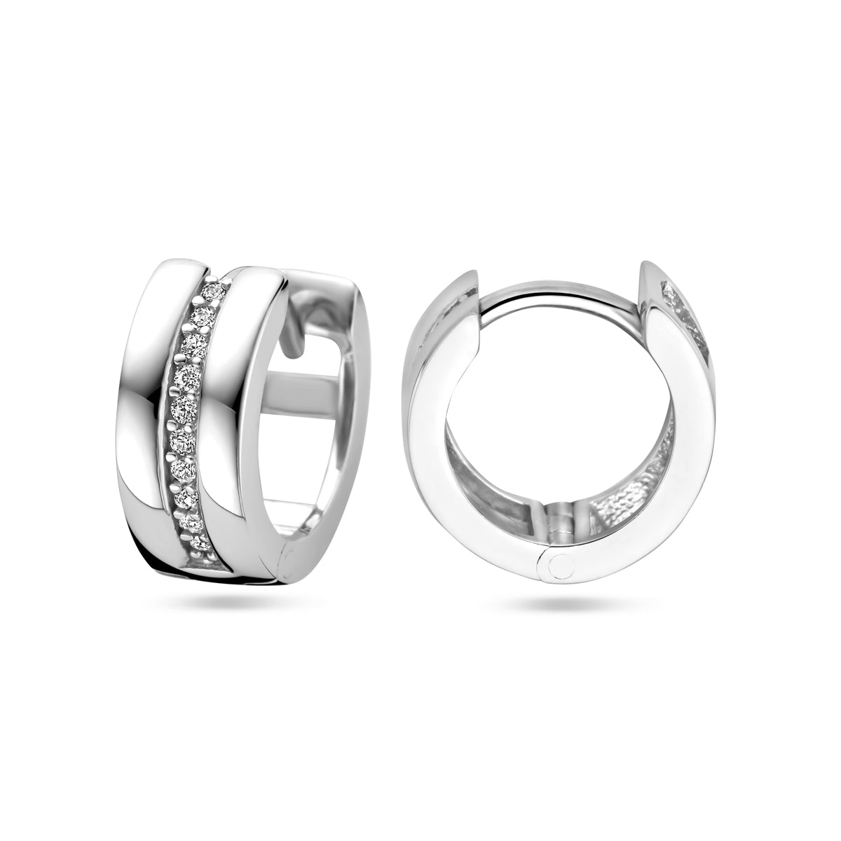 vDam Klapoorringen Zirkonia Zilver Gerhodineerd 1338507
