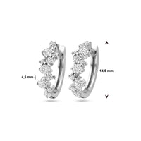 vDam Klapoorringen Zirkonia Zilver Gerhodineerd 1339018