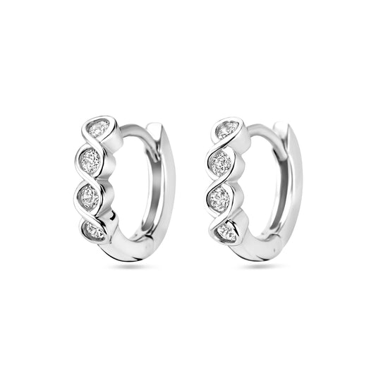 vDam Klapoorringen Zirkonia Zilver Gerhodineerd 1339089
