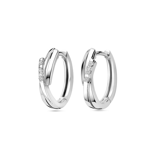 vDam Klapoorringen Zirkonia Zilver Gerhodineerd 1339096