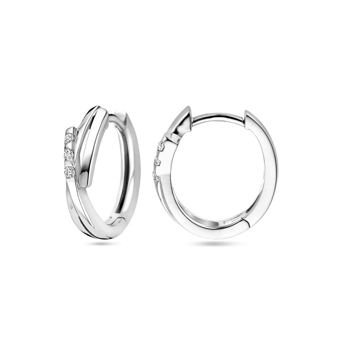 vDam Klapoorringen Zirkonia Zilver Gerhodineerd 1339096
