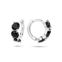 vDam Klapoorringen Zwart Zirkonia Zilver Gerhodineerd 1336596