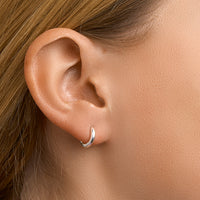 vDam Klapoorringen2 Mm Half Rond Zilver Wit 1018747