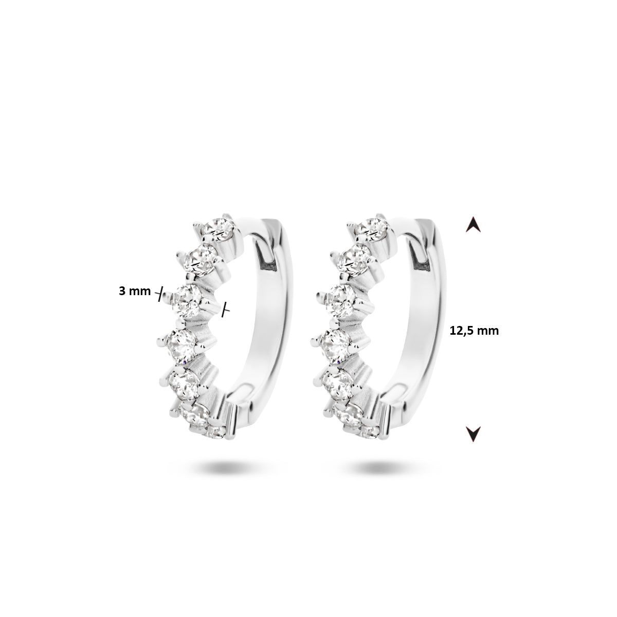 vDam Klaproorringen Zirkonia Zilver Gerhodineerd 1335169