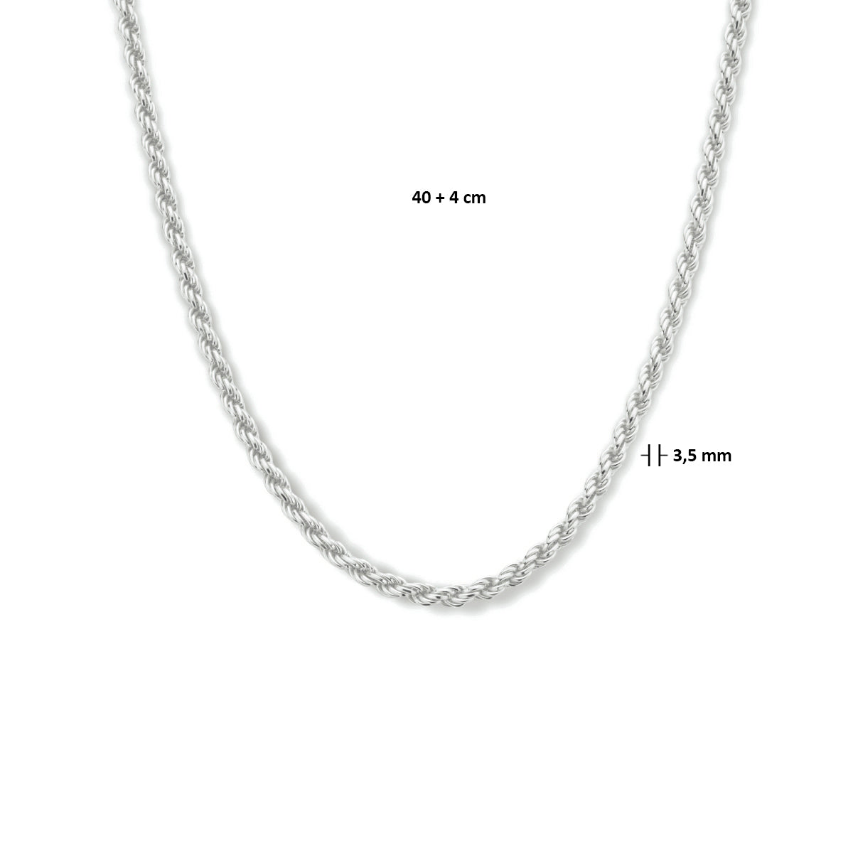 vDam Koord 3,5 Mm Zilver Gerhodineerd 1334732  40cm