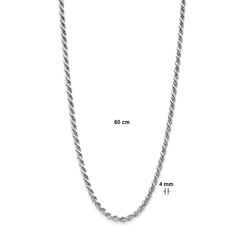 vDam Koord 4,0 Mm Zilver Wit 1021882  60cm