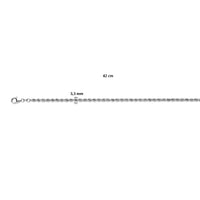 vDam Koord Massief 3,3 Mm Zilver Gerhodineerd 1337081  42cm