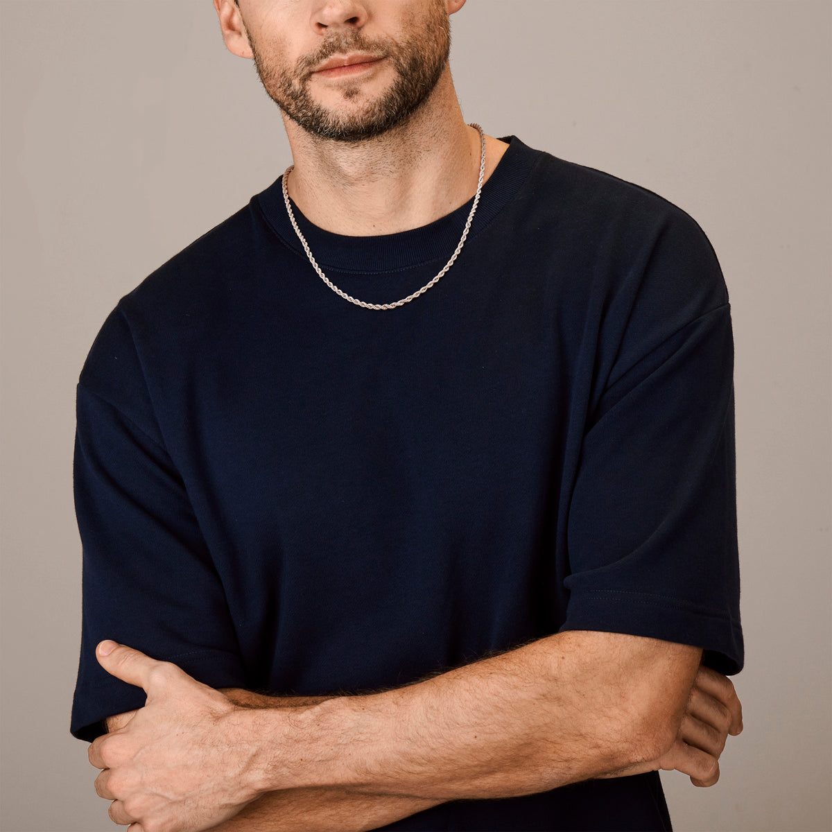 vDam Koord Massief 3,3 Mm Zilver Gerhodineerd 1337090  60cm