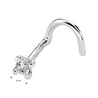 vDam Krul Neusknopje Zirkonia Zilver Gerhodineerd 1333463
