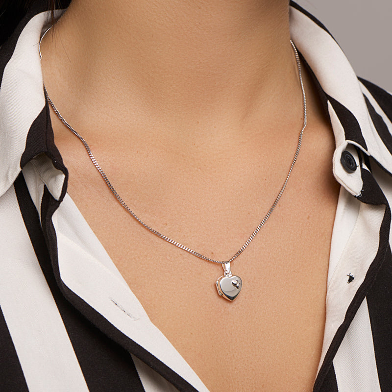 vDam Medaillon Hart Zilver Wit 1018574