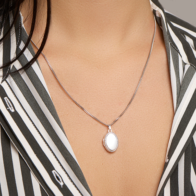 vDam Medaillon Zilver Wit 1019901