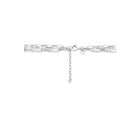 vDam Multi-collier Paperclip Platte Buis 4,0 Mm 41cm + 4 Cm Zilver Gerhodineerd 1335691  41cm