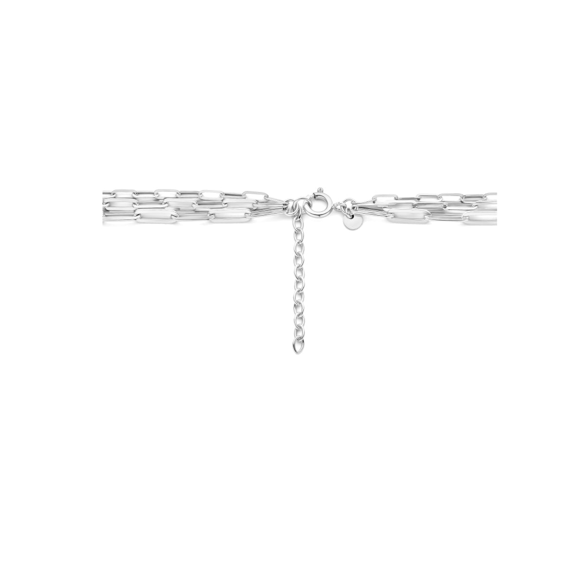 vDam Multi-collier Paperclip Platte Buis 4,0 Mm 41cm + 4 Cm Zilver Gerhodineerd 1335691  41cm