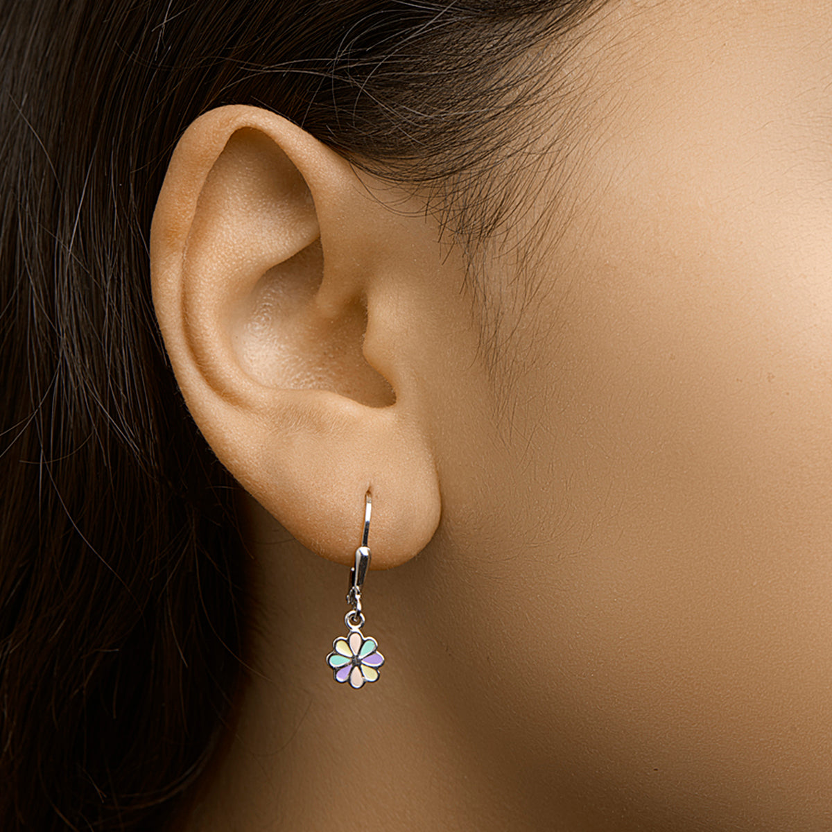 vDam Oorhangers Bloem Brisur Haak Zilver Gerhodineerd 1332043