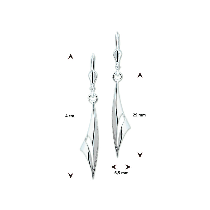 vDam Oorhangers Brisur Haak Zilver Wit 1001072