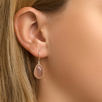 vDam Oorhangers Chalcedoon Franse Haak Zilver Wit 1019929