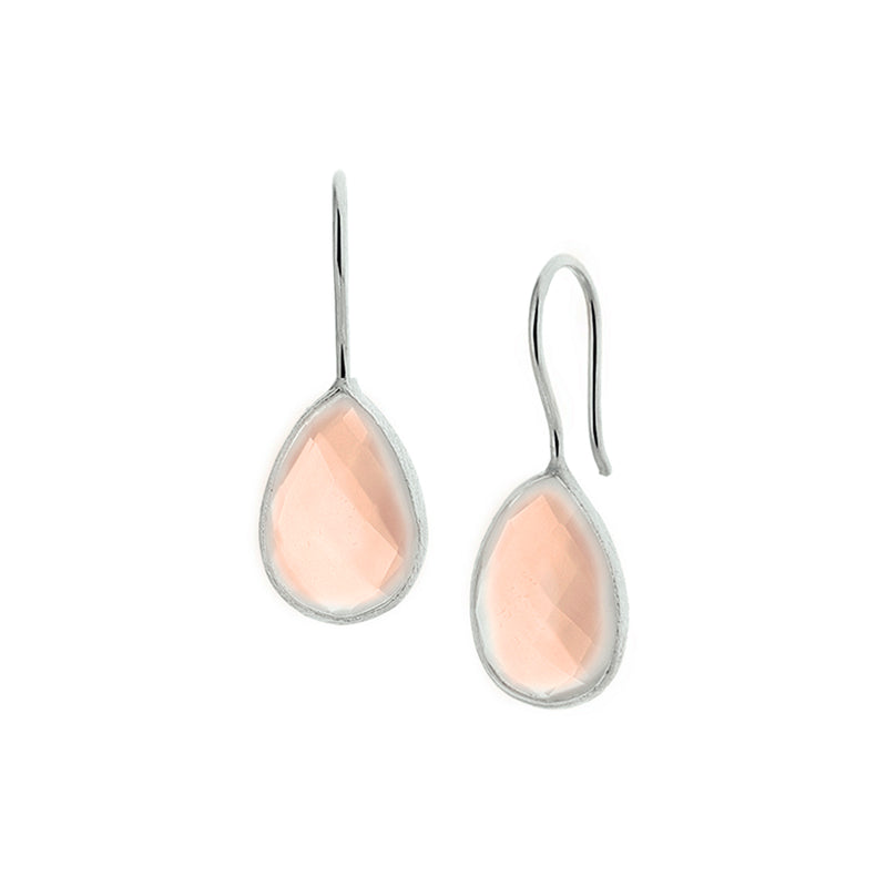 vDam Oorhangers Chalcedoon Franse Haak Zilver Wit 1019929