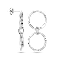 vDam Oorhangers Cirkels Gediamanteerd Zilver Gerhodineerd 1338550