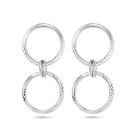 vDam Oorhangers Cirkels Gediamanteerd Zilver Gerhodineerd 1338550