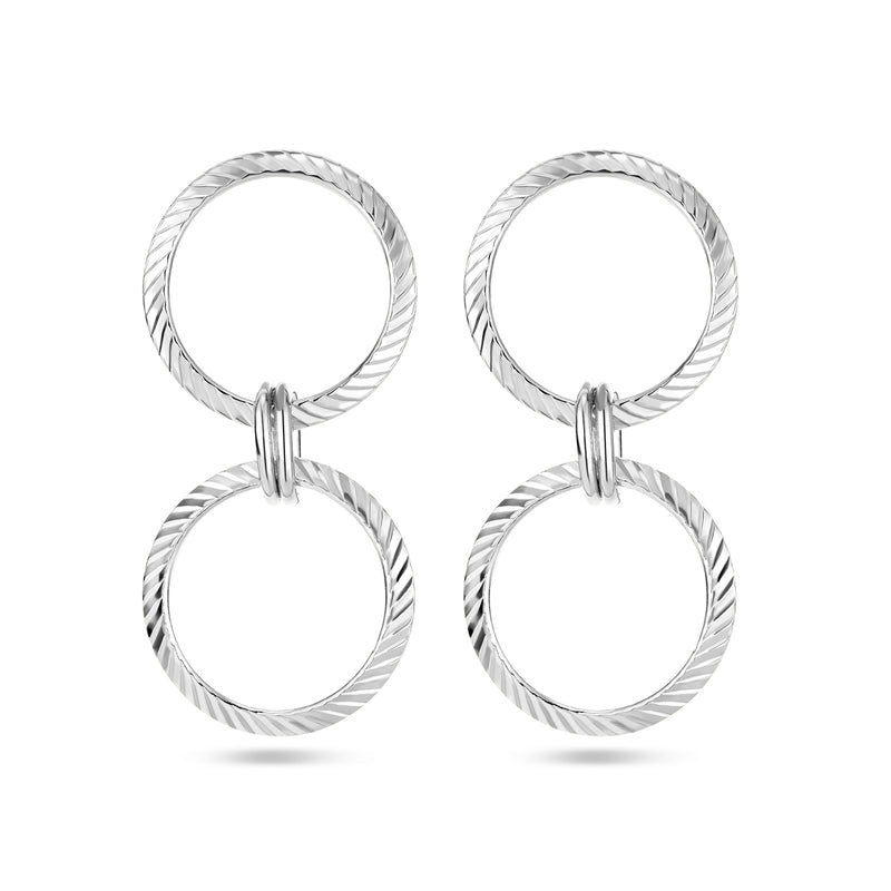 vDam Oorhangers Cirkels Gediamanteerd Zilver Gerhodineerd 1338550